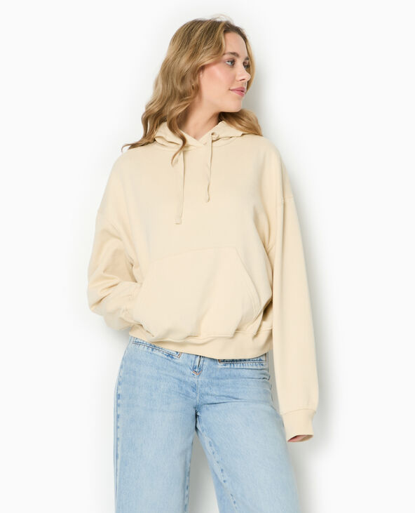 Sweat capuche avec poche devant beige - Pimkie