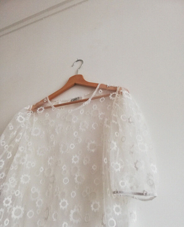 Top en organza blanc - Pimkie