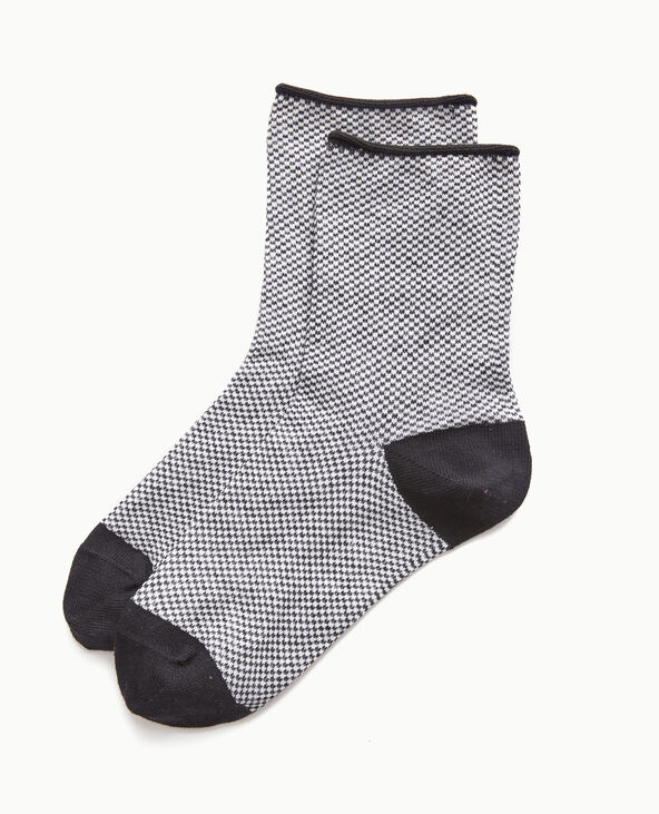 Paire de chaussettes mini-damiers noir - Pimkie