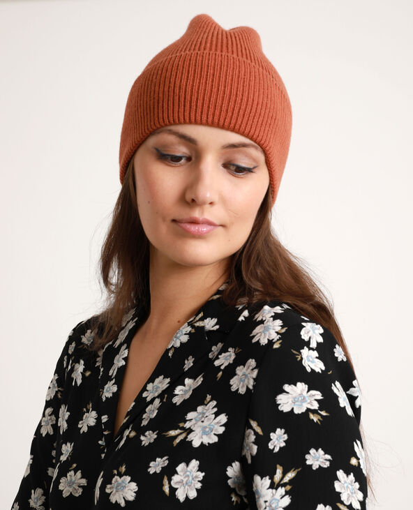 Bonnet à revers marron - Pimkie