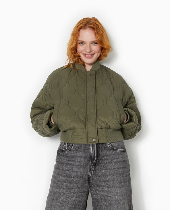Blouson matelassé forme bombers vert kaki - Pimkie