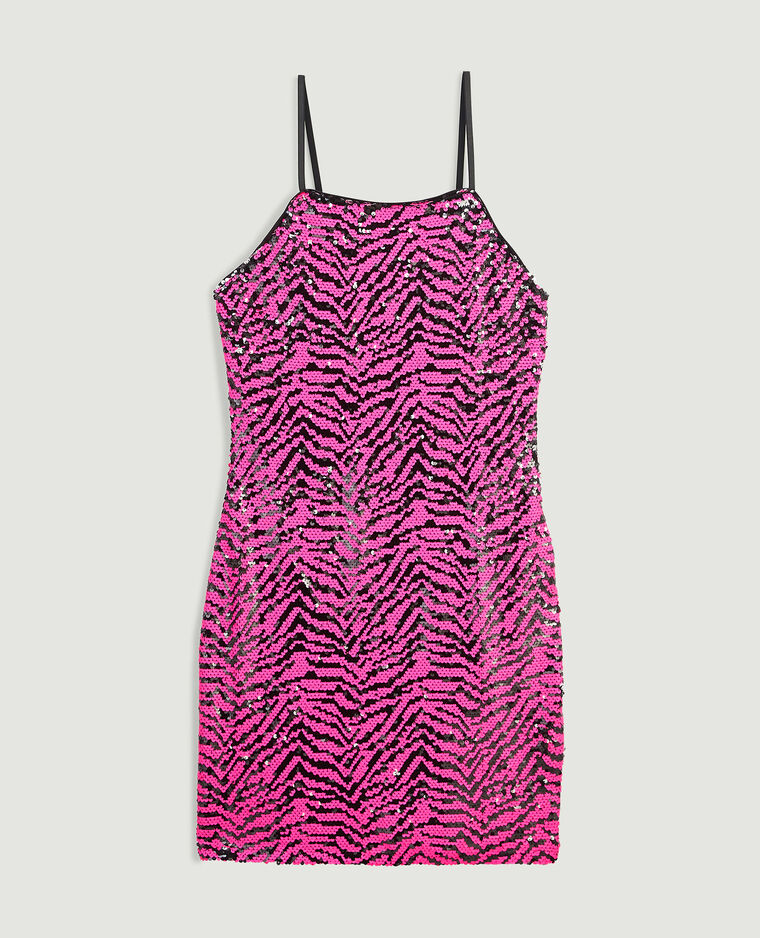 Robe courte avec sequins rose - Pimkie