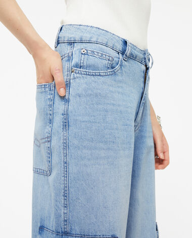 Jean cargo large bleu clair - Pimkie