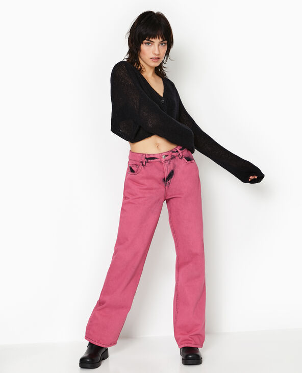 Jean droit taille basse effet acid rose - Pimkie