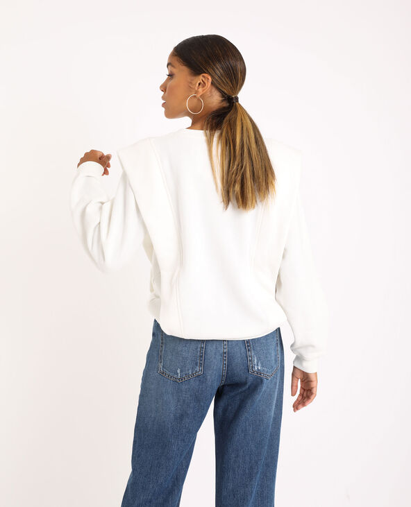 Sweat à épaulettes blanc - Pimkie