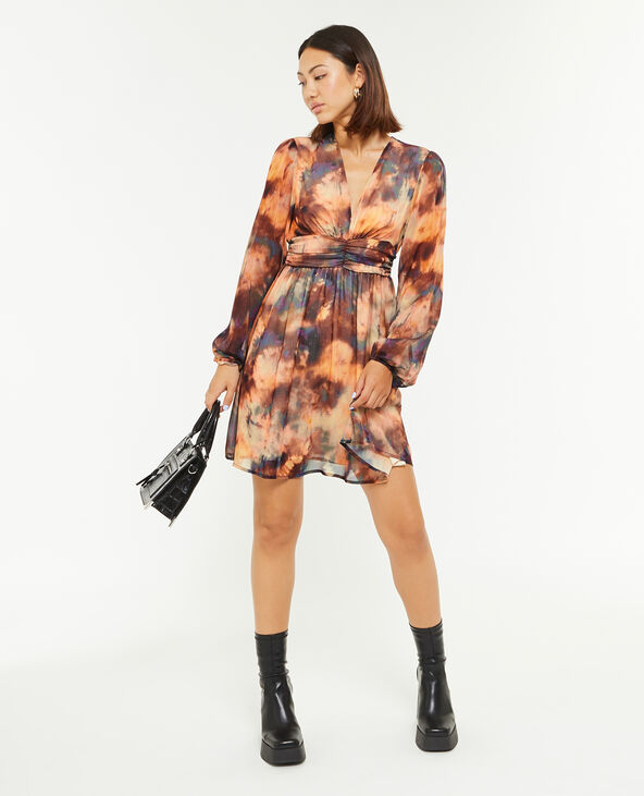Robe courte en mousseline marron - Pimkie