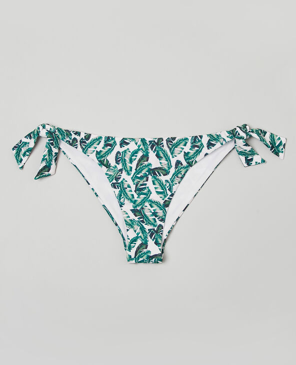 Tanga de bain feuilles de bananier blanc - Pimkie