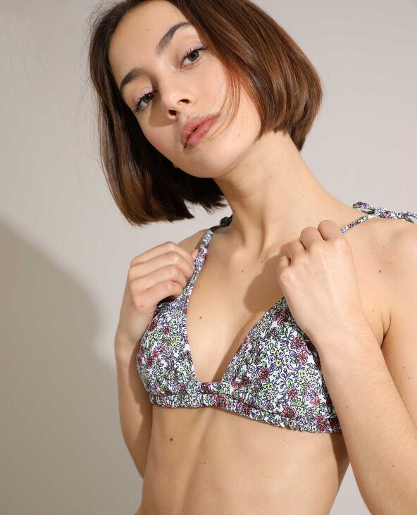Haut de maillot de bain triangle à fleurs écru - Pimkie