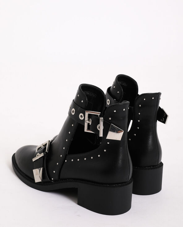Boots plates entrouvertes noir - Pimkie