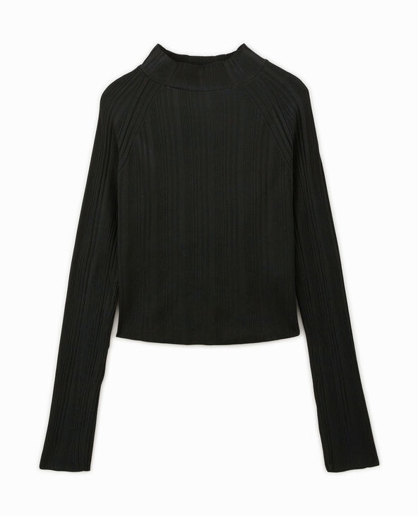 Pull court avec cut out et pan torsadé au dos noir - Pimkie