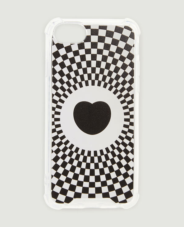 Coque de téléphone motif cœur psychédélique noir - Pimkie