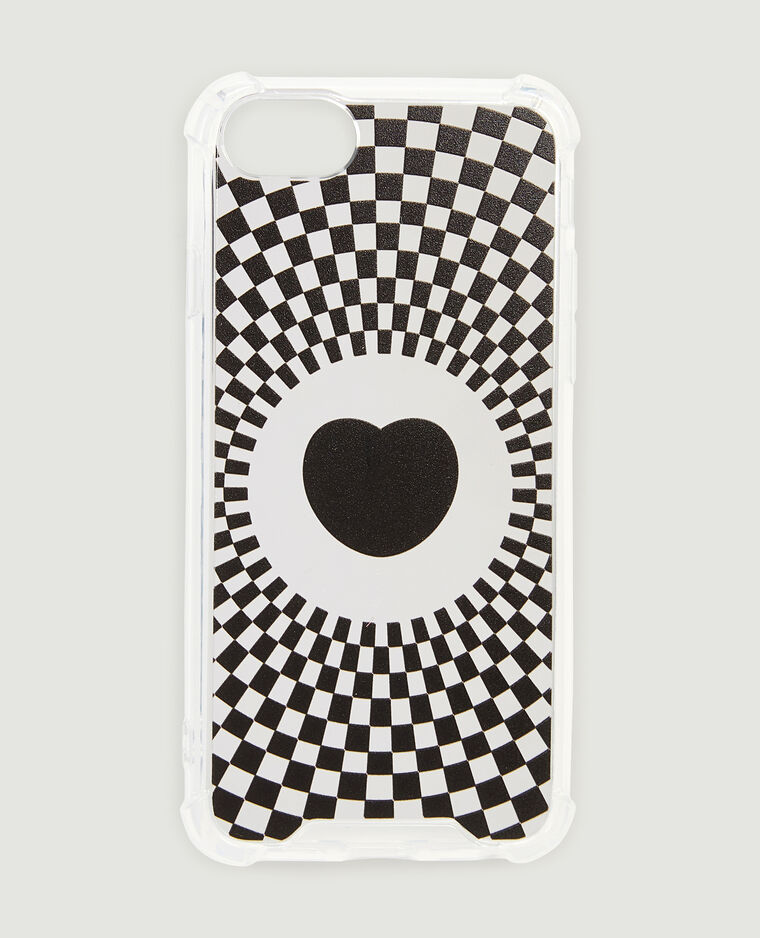Coque de téléphone motif cœur psychédélique noir - Pimkie