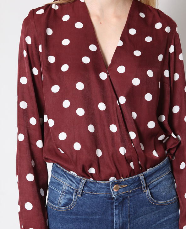 Blouse à pois bordeaux - Pimkie
