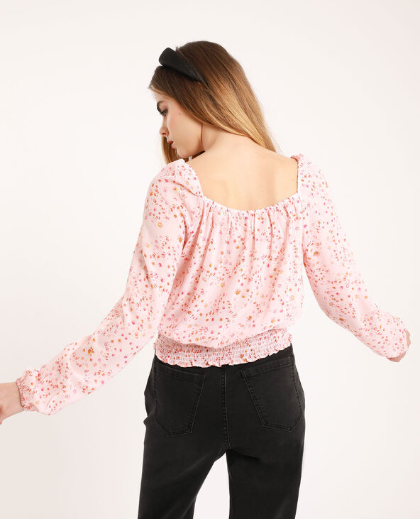 Blouse fluide à fleurs beige - Pimkie