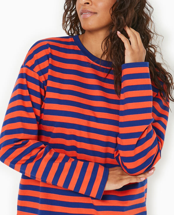 Marinière oversize manches longues bleu marine - Pimkie