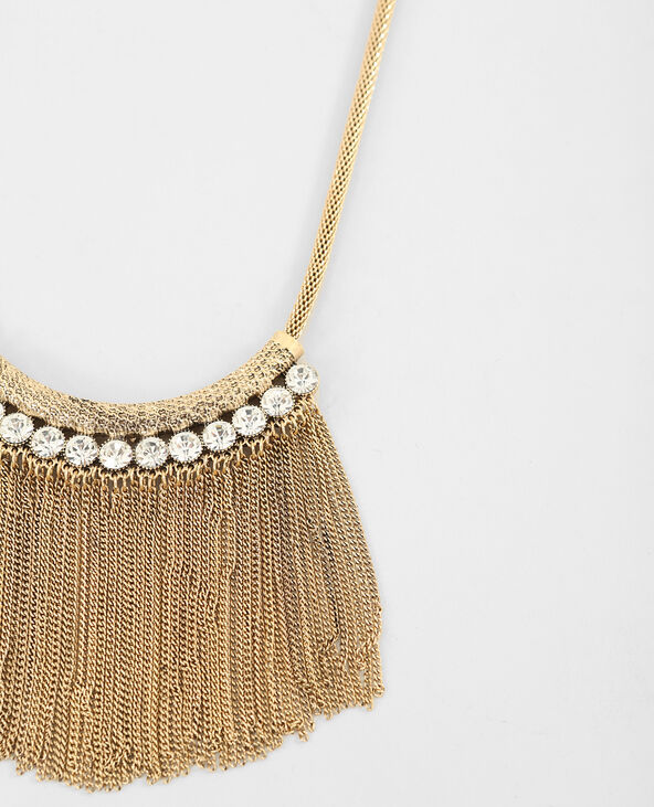 Collier strass et franges doré - Pimkie