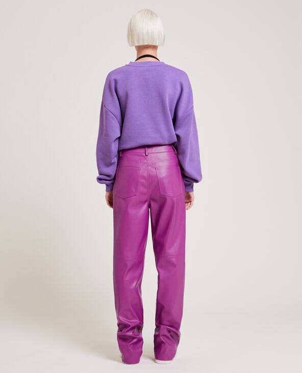 Pantalon droit en simili cuir violet - Pimkie