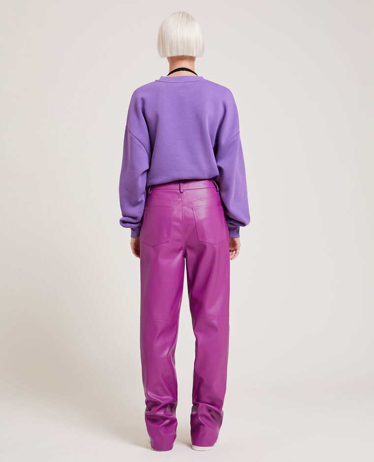 Pantalon droit en simili cuir violet - Pimkie