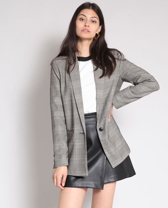 Blazer à carreaux gris clair - Pimkie