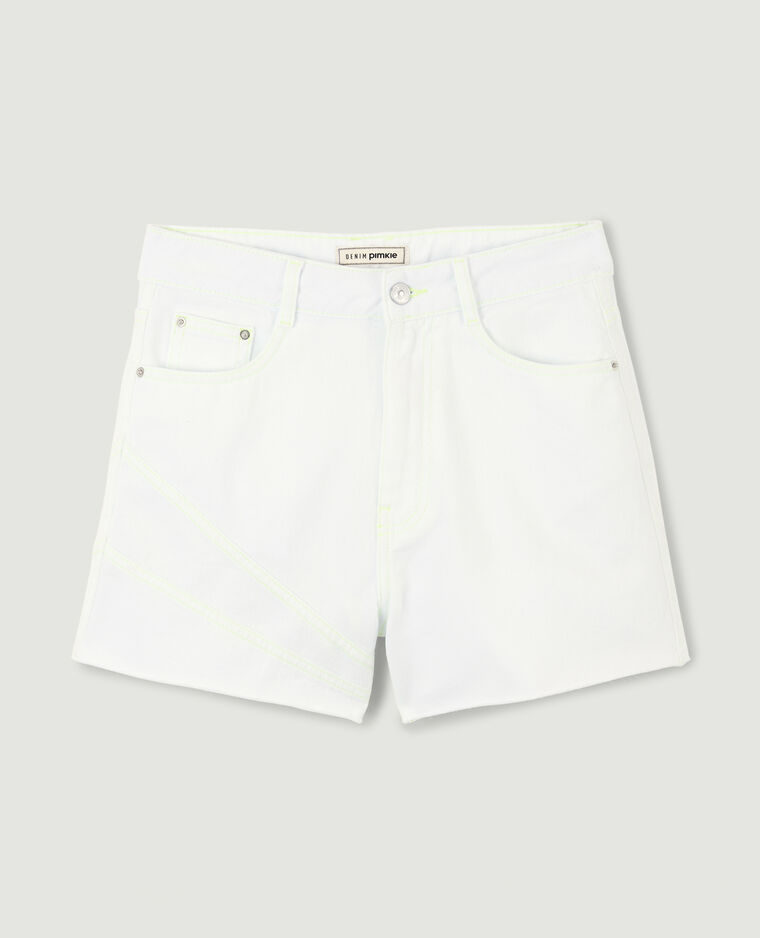 Short en jean taille haute blanc - Pimkie