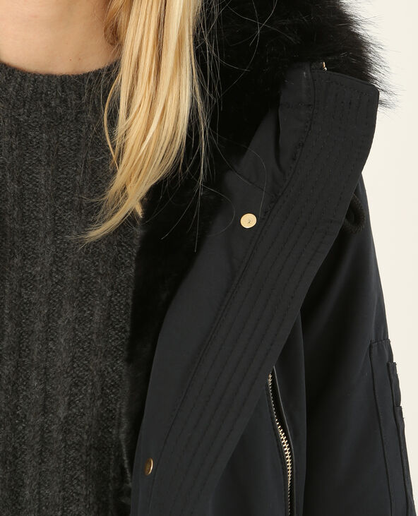 Parka longue à capuche noir - Pimkie