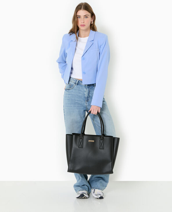 Veste courte avec boutons sous patte bleu - Pimkie