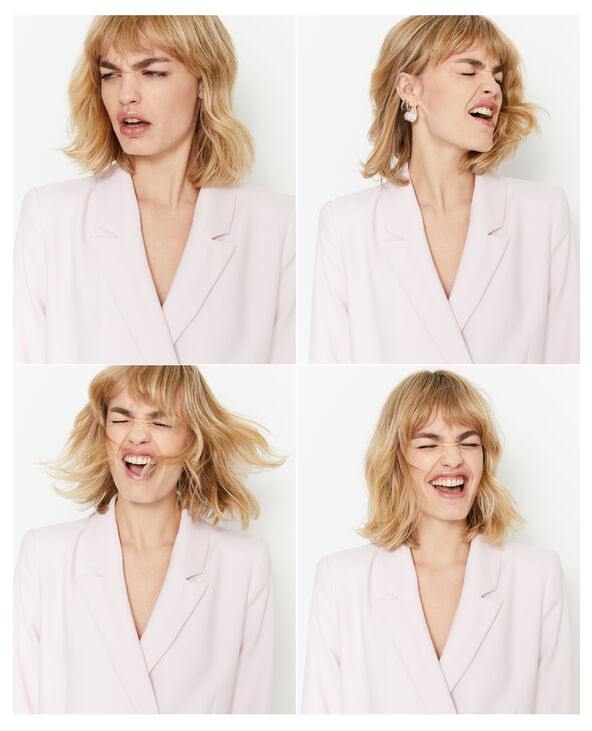 veste blazer col croisé rose clair - Pimkie