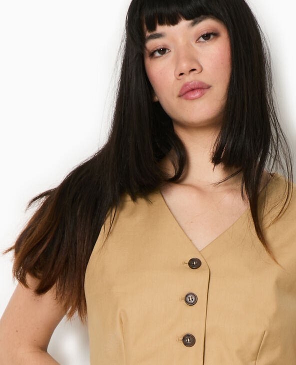 Gilet de barman boutonné camel - Pimkie