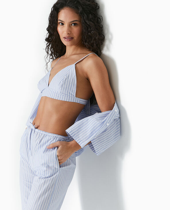 Brassière nouée dos rayée bleu - Pimkie