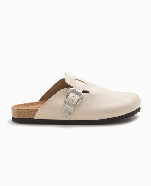 Mules sabots avec boucle western blanc - Pimkie