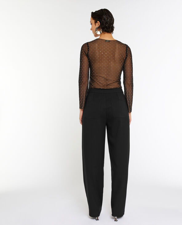 Pantalon large taille basse noir - Pimkie