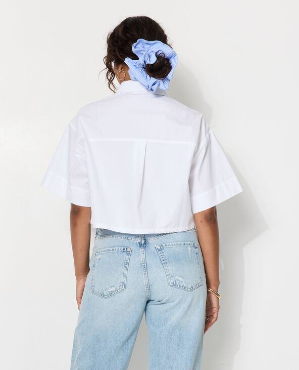 Chemise courte avec manches courtes et poches blanc - Pimkie