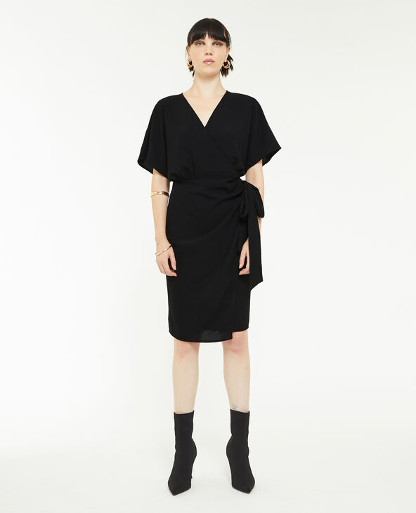 Robe midi porte-feuille noir - Pimkie