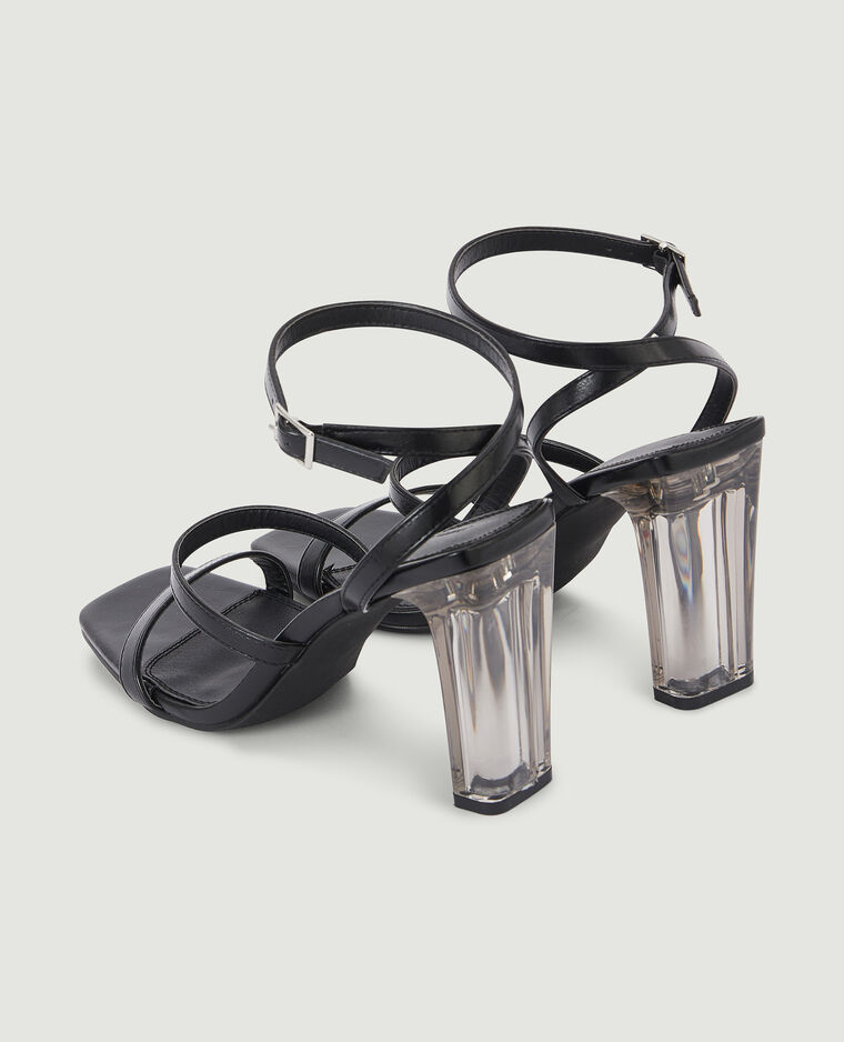 Sandales avec talon plexi noir - Pimkie
