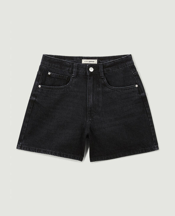 Short en jean taille haute noir - Pimkie