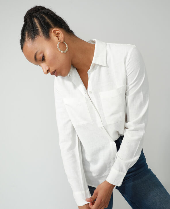 Chemise oversize asymétrique blanc - Pimkie