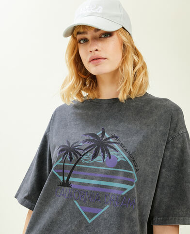 T-shirt oversize avec imprimé bleu clair - Pimkie