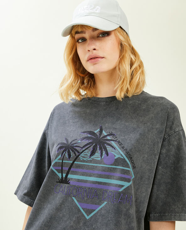 T-shirt oversize avec imprimé bleu clair - Pimkie