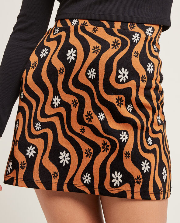 Jupe courte en maille marron - Pimkie