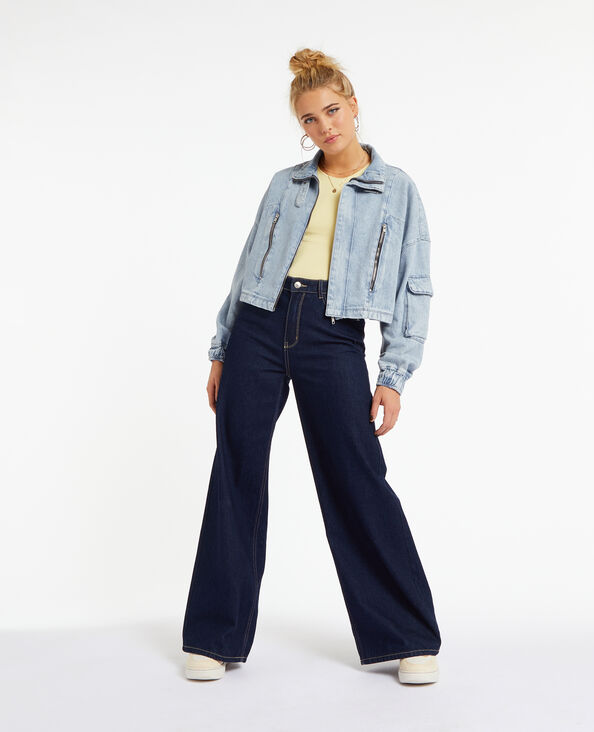 Blouson court en jean bleu clair - Pimkie