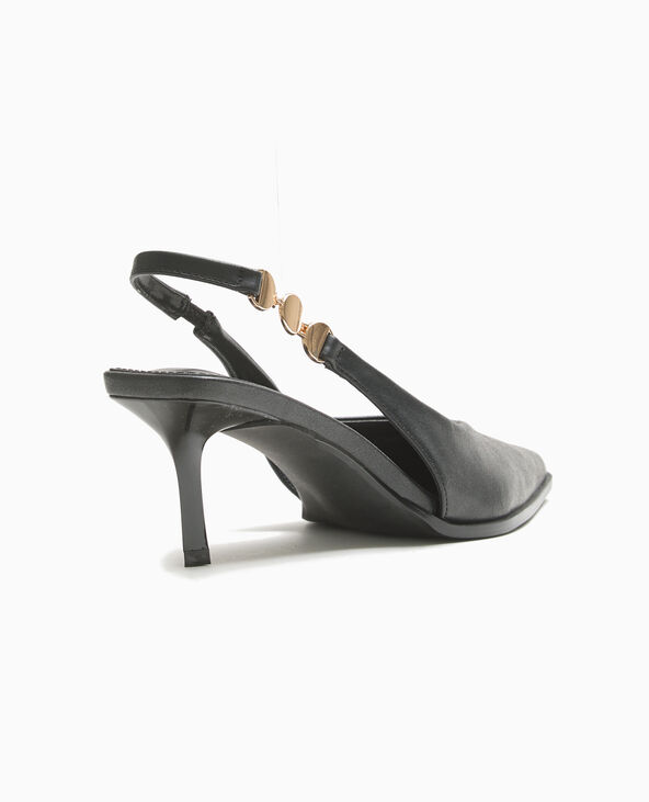 Escarpins bout pointu talon ouvert noir - Pimkie