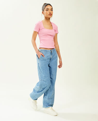 Pantalon denim parachute bleu - Pimkie