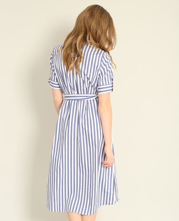 Robe chemise à manches courtes bleu marine - Pimkie