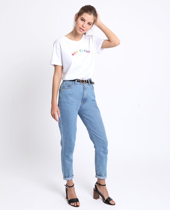 T-shirt brodé blanc - Pimkie