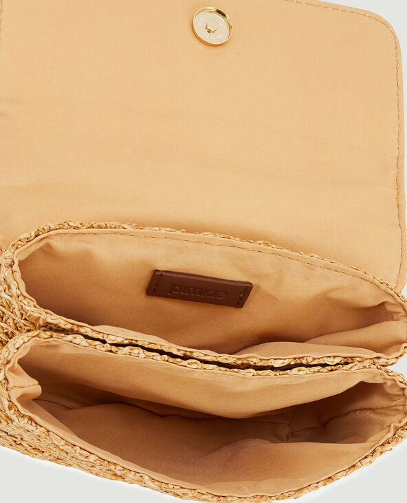 Sac pochette en raphia avec chaine sable - Pimkie