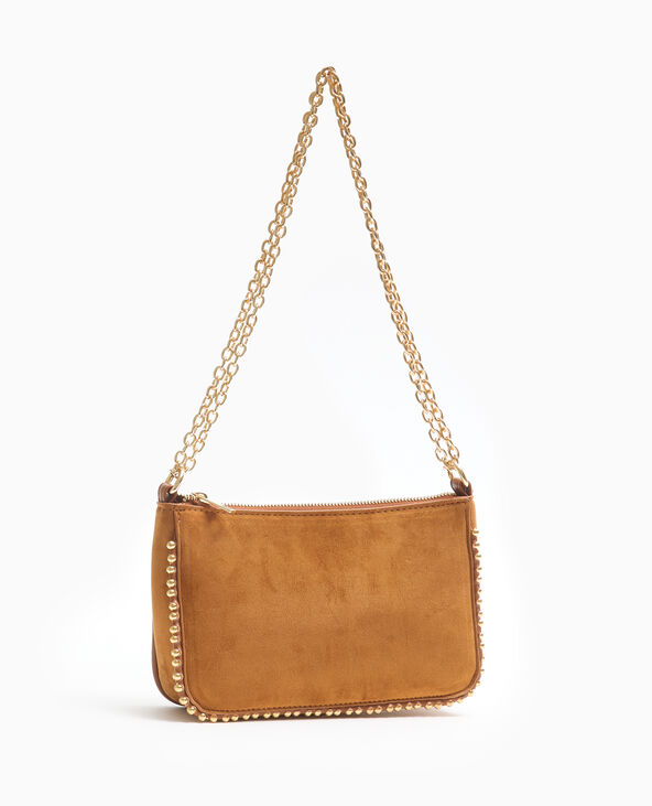Sac pochette avec chaînette et clous beige - Pimkie