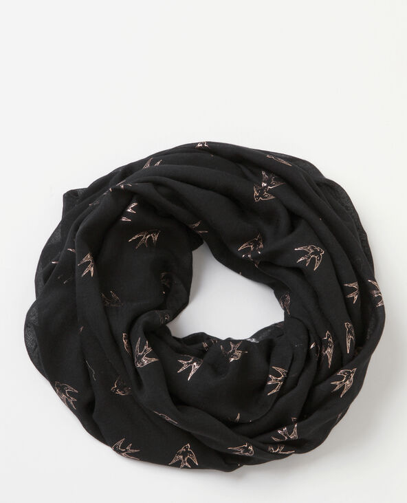 Foulard col imprimé noir - Pimkie