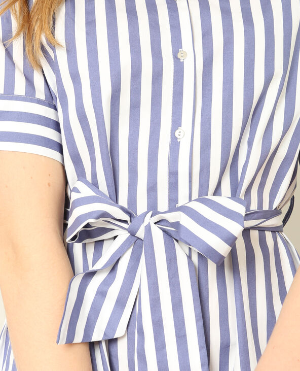 Robe chemise à manches courtes bleu marine - Pimkie