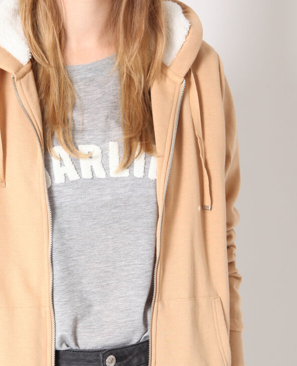 Sweat zippé beige - Pimkie