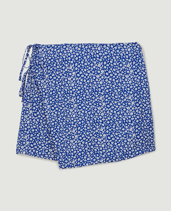 Jupe-short en tissu fluide bleu électrique - Pimkie
